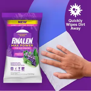 Pinalen - Max Power Cleaning Wipes, Lavender Dream, 36 Count (Pack Of 3) 108 Total Wipes Eco-friendly Eco-friendly Eco-friendly Eco-friendly Eco-friendly Disposable Flushable Family