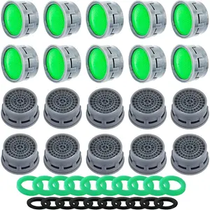 Faucet Aerator, 1.5 GPM Flow Restrictor Insert, Faucet Aerator Replacement Part for Bathroom or Kitchen Faucet Filter, Fits Male and Female Faucet Aerators with Washers (20 Pcs)