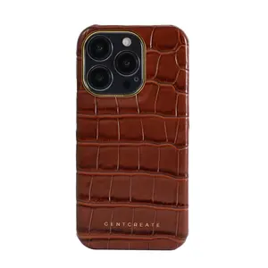 Leather iPhone Case Crocodile Pattern
