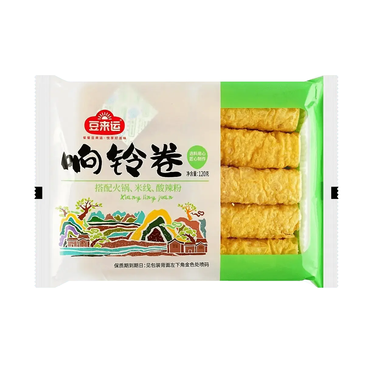 DOULAIYUN Fried Tofu Skin Rolls 120g - Crispy Hot Pot Ingredient, Absorbs Flavor, No Oily Smell