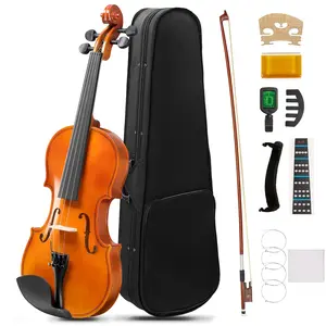 Beginner'S 4/4 Violin Set, Complete Package Including Travel Case, Bow, Extra Strings, Mute, Tuner, Shoulder Rest, And Cleaning Cloth for Students And Adults