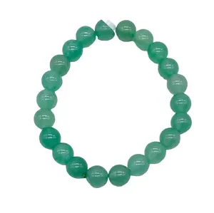 Green Aventurine Bracelet — 8mm Beaded Stretch Stone of Opportunity