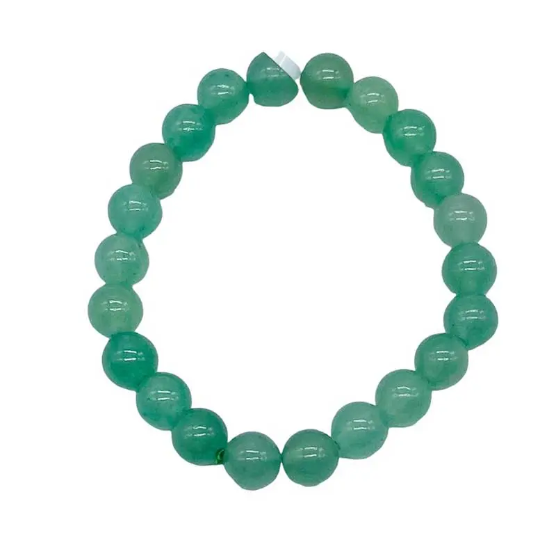 Green Aventurine Bracelet — 8mm Beaded Stretch Stone of Opportunity