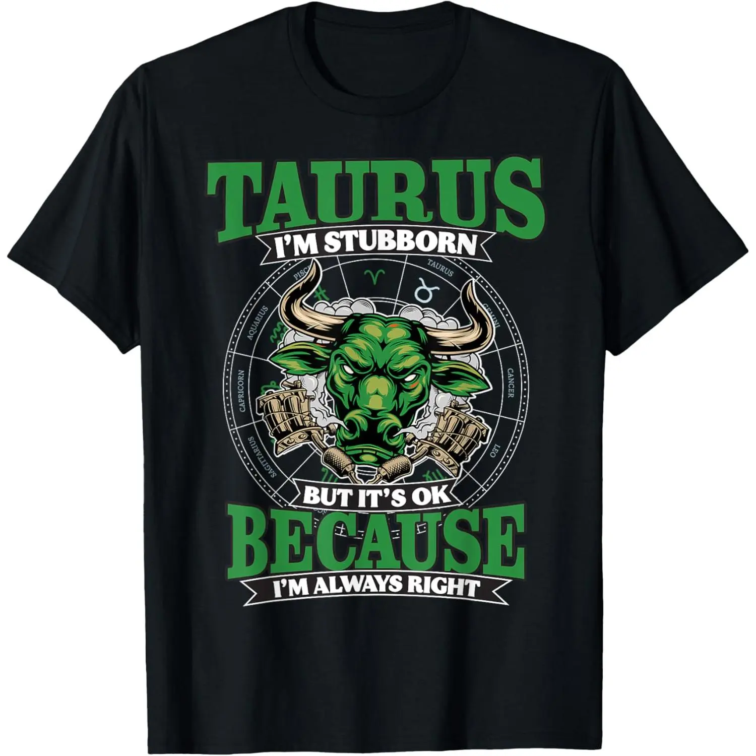 Men's Taurus Graphic Tshirt - Soft Breathable Lightweight All-Seasons Fabric, Casual Streetwear Shortleeve Round Neck Top, 4-5 Birthday Gift, Bro Graphic Men's Short-Sleeve T-Shirts, Shortsleeve, Menswear, High-Def Print, Soft Fabric, Loose-Fitting, Short
