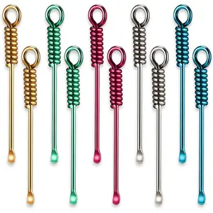10Pcs Mini Spoon Tiny Shovel Portable Scoop Pendant Tiny Powder Spoons for Spices Salts Sand