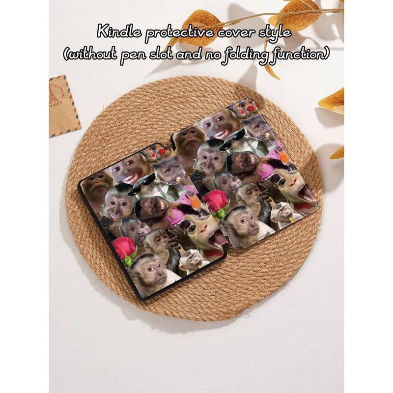Monkey Funny Abstract Expression Patchwork Protective Case Compatible With IPad Air4/5 10.9inch, IPad 7/8/9/10.2inch, IPad 10th Gen, Compatible With Kindle Paperwhite 12th Gen 2024, Kindle (11th Generation) 2022 Release, Compatible With Samsung Galaxy Ta