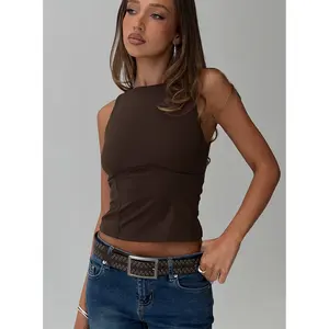Georgetta Bust Detail Cami Top Brown