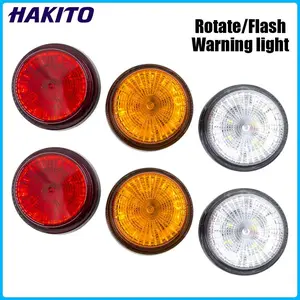 2pcs 12V 24V 2 Modes 12 LED Warning Emergency Strobe Light Flashing Light Revolving light Signal Lamp Truck Tractor Waterproof