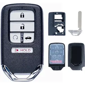 Key Fob Shell Case Replacement Fits for Honda Civic Accord CRV Pilot Passport Insight Hybrid EX LX 2016 2017 2018 2019 2020 2021 2022 Keyless Entry Remote Control 5 Button Pad Cover