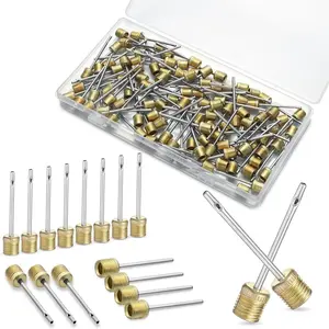 100 Pack Basketball Pump Needles Ball Inflation Air Pump Needles with Storage Box for Sports Balls, Football Basketball Soccer and Volleyball