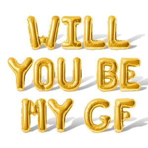 Letter Balloons - WILL YOU BE MY GF 16" Inch Alphabet Letters Foil Mylar Balloon Valentines Day Banner