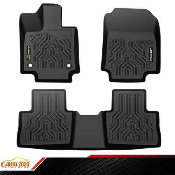 TPE 3D Anti-Slip Automotive Floor Mats, 3PCS All-Weather Car Accessories Fit for 2019-2024 Toyota RAV4 Front & Rear
