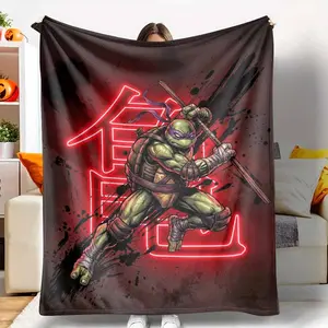 Hero Ninja Warrior Flannel Blanket Graphic Art Print Ultra Soft Plush Cozy Lightweight Warm Sofa Throw Blanket for Bedroom Living Room Office Home Decor Gift