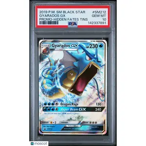 2019 POKEMON SM BLACK STAR PROMO HIDDEN FATES TINS #SM212 GYARADOS GX PSA 10
