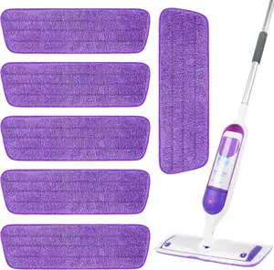 Reusable Microfiber Mop Pads Washable Replacement Refills for Spray & Flat Mops Multi-Surface Cleaning 6 Pack Absorbent Disposable Smooth