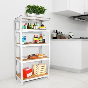 5-Tier Heavy Duty Metal Shelving Unit - Adjustable Laminated Utility Rack with 1500LBS Capacity for Kitchen, Warehouse, Boltless Assembly Organiser