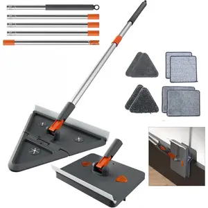 Baseboard Cleaner Tool with Handle, 29" to 85" Wall Cleaner Mop with Extension Pole 8 Pads 360 Rotatable Wall Mop Ceiling for Window Cabinet﻿