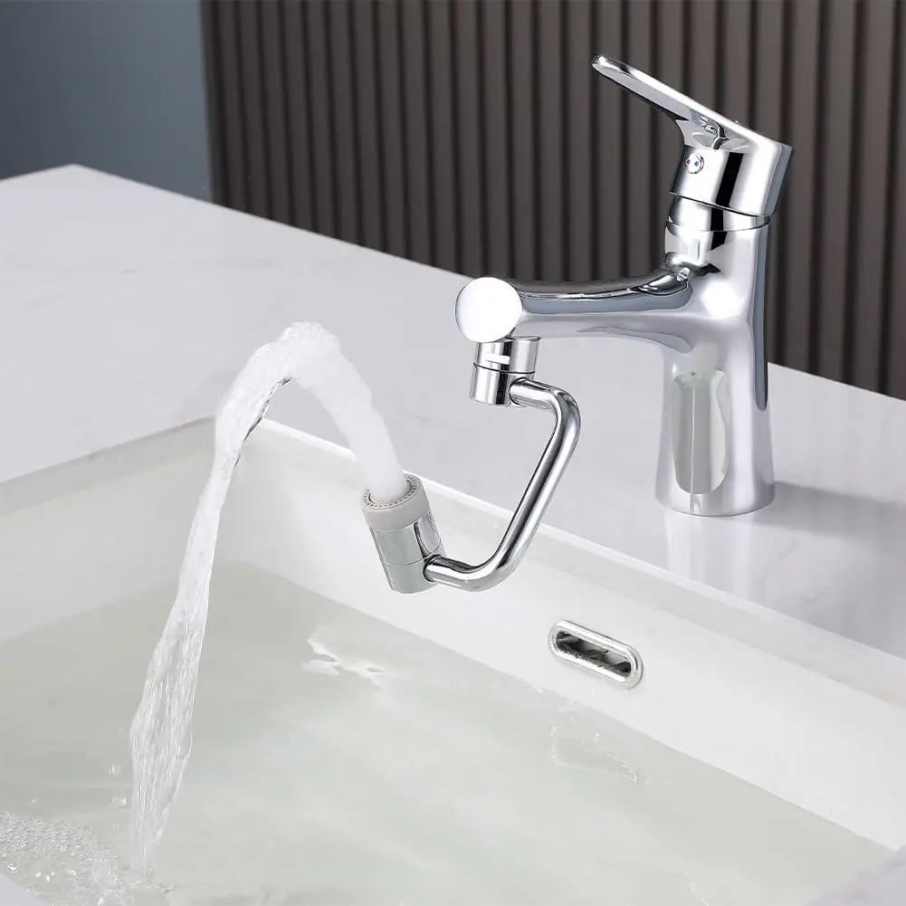 1Pcs Robot Arm Faucet Extender Simple Design Sink Water Aerator Universal Bathroom Tap Extension Accessory Adjustable Water Outlet Converter Easy Install Household Sink Water Saving Auxiliary Fixture For Home Bathroom Daily Washing Use