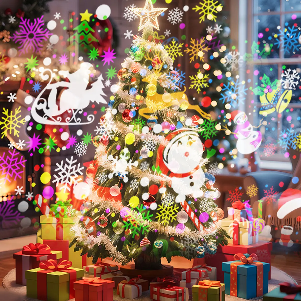 Christmas Projector Lights Outdoor/Indoor, Led Lights Projector for Christmas Decorations, Holiday Projector for Xmas