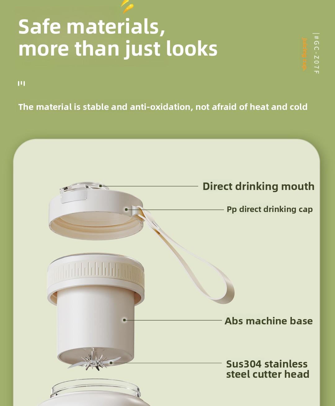 CEool Portable Blender, Cordless Personal Juicer Cup, Multifunctional Fruit & Ice Crushing Blender for Home and Travel