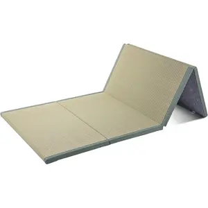 Traditional Japanese tatami mattress made of igusa rush grass, foldable floor mattress, Japanese futon bed, meditation mat for floors, summer sleeping mat, 100 × 200 × 3.5 cm