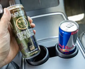 Skinny Can Car Cup Holder Adapter for All Sizes - Fits Red Bull, Energy Drinks & More - Anti-Spill, Secure Fit