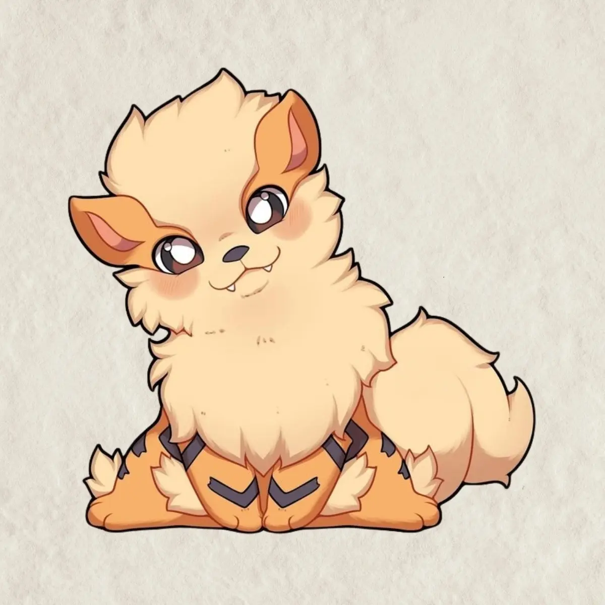 Growlithe Sticker, Cute Kawaii Peeker Anime Sticker, Waterproof Vinyl Decal for Laptop, Water Bottle, Car, Gamer Gift