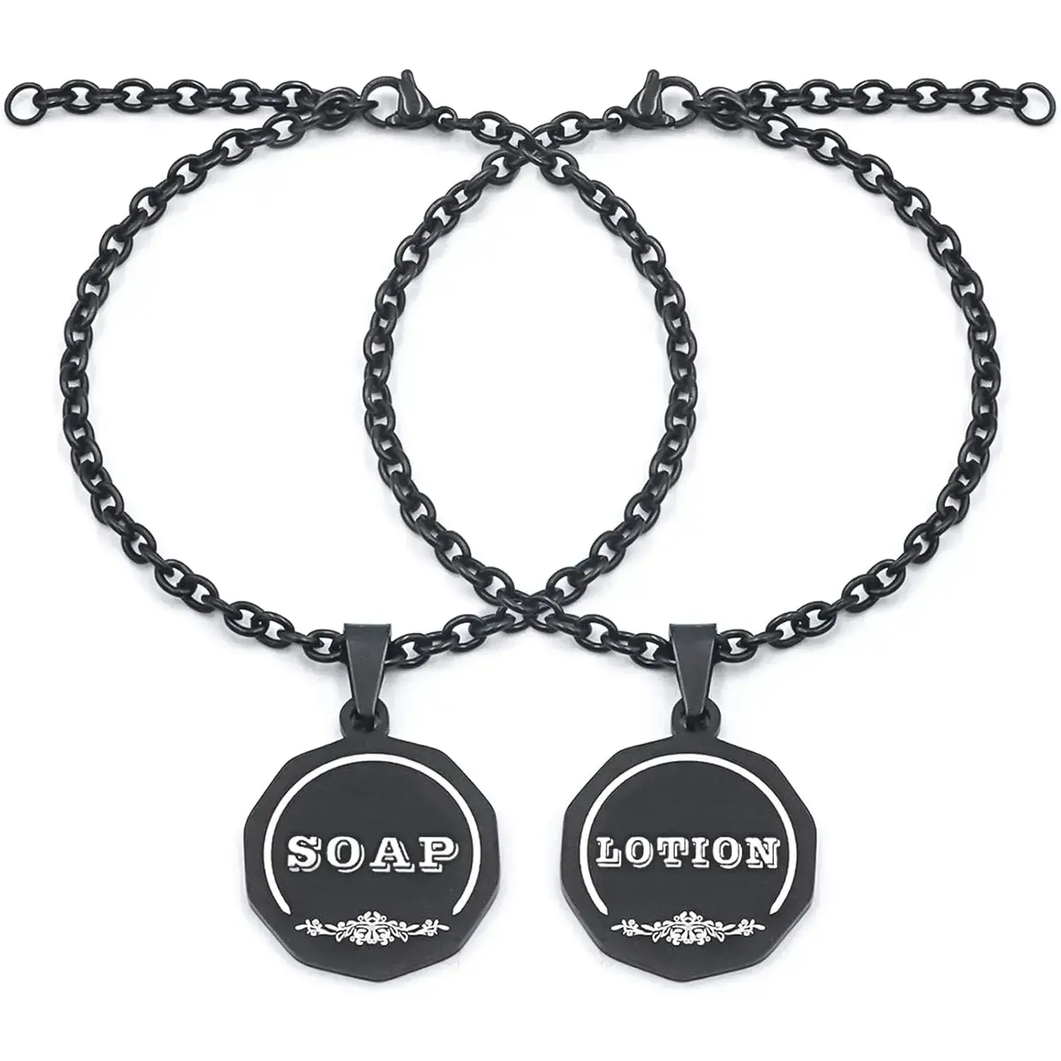 Soap/Dish Soap, Lotion/Hand Soap Tags - Double-Sided Labels for Kitchen/Bathroom Dispensers- Laser Engraved Three-Dimensional Font, Mason Jar Decoration, 2 pcs Set (Black)