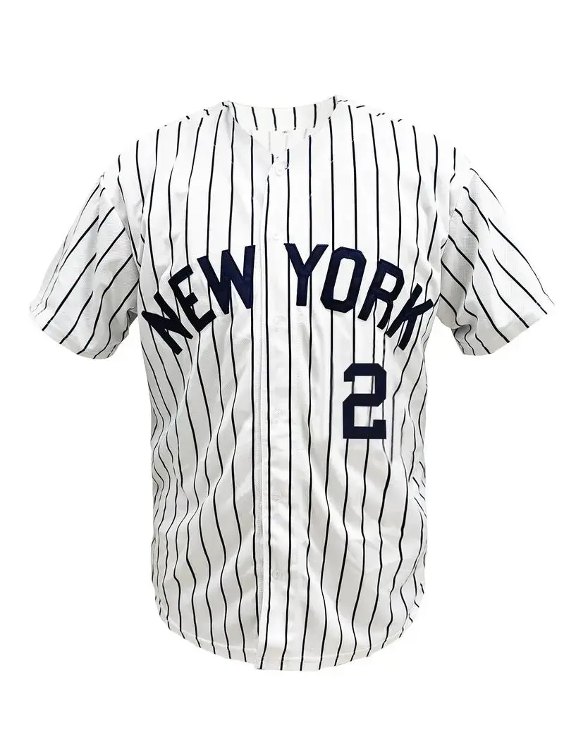 New York #99 #2 Printed Jersey, Casual Breathable V Neck Short Sleeve Baseball Top for Training & Competition, Fashion Men's Sportswear for All Seasons, Jersey Shirts, Apparel Jersey
