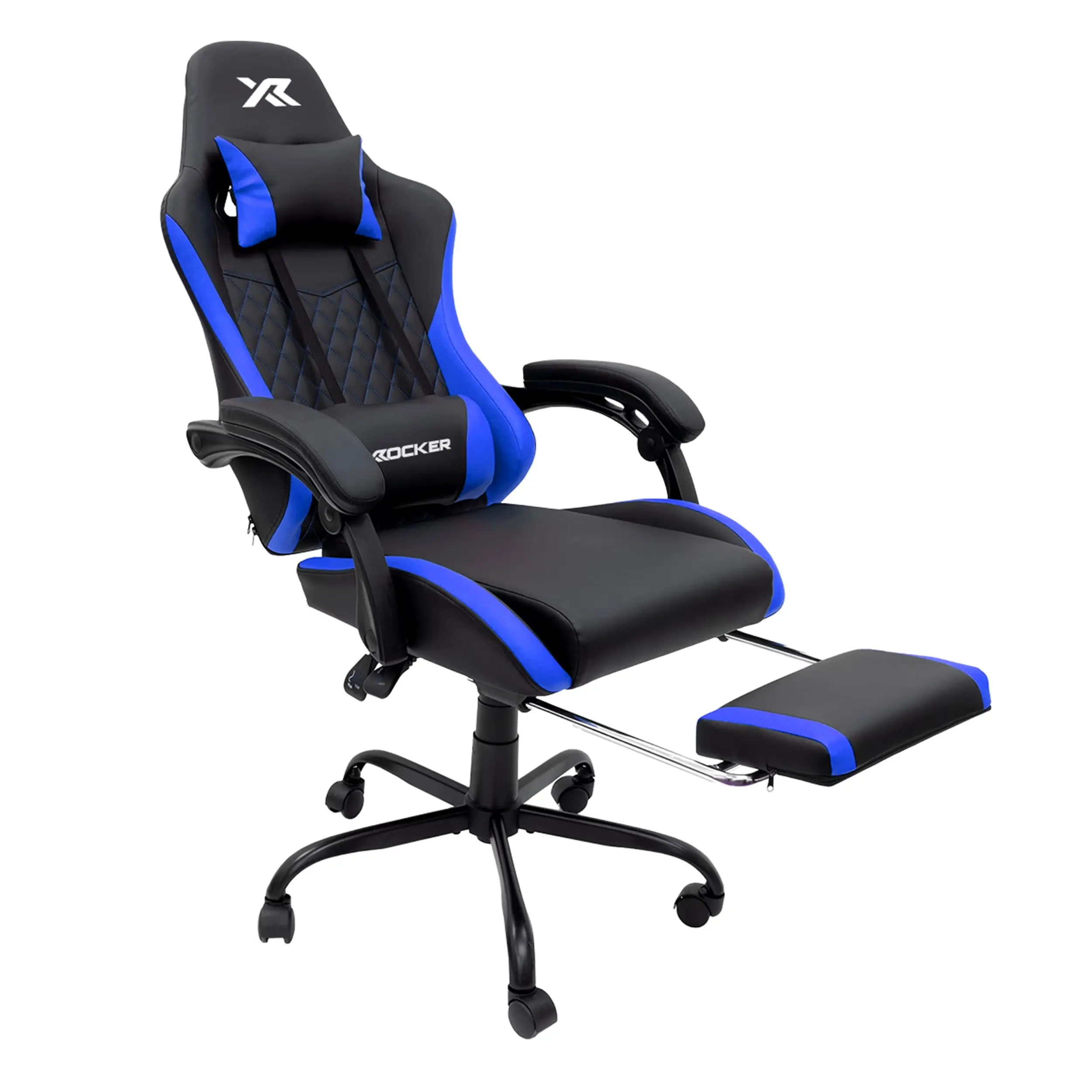 X Rocker Apex PC Gaming Chair with Massage Function and Footrest, Blue