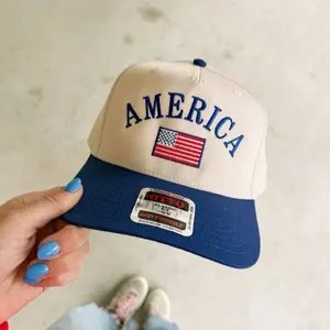 CLASSIC AMERICA TRUCKER HAT, Embroidered Baseball Cap, Trucker Hats Women