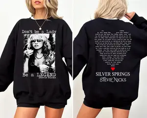 Don't Be a Lady, Be a Legend Silver Springs Shirt – White Vintage Stevie Nicks Tee, Retro Music Fan Apparel, Feminist Quote Shirt vintage  graphic  tees