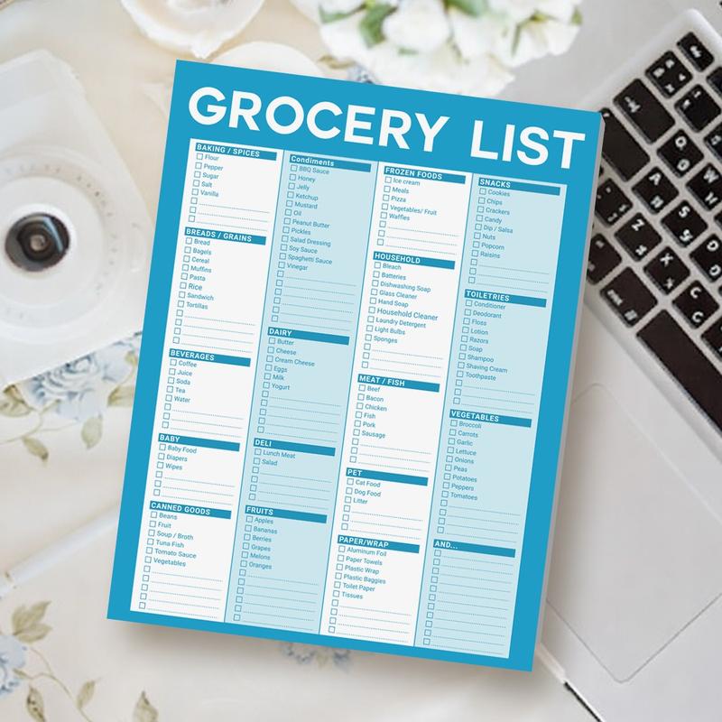 B5 Fridge Magnet Grocery List Board, Magnetic Shopping Checklist Pad, Home Purchase Classification Record Stickers