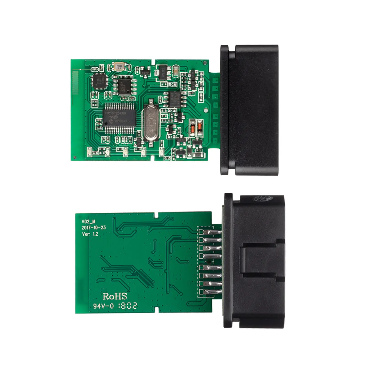 ELM327 V1.5 Bluetooth OBD2 Car Code Reader with PIC25 Chip, Compact Board, Fault Scanning, Real-Time Data, Universal Fit, Low Operational Power, Plug-and-Play for Cars, Custom Installations, Android Vehicles (3.15x2.36in)
