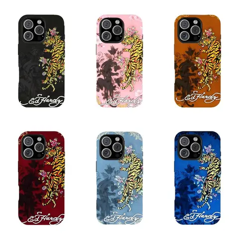 Neon Vintage Tiger Smartphone Case - Animal Casing, Japanese Traditional Art Collage, Cute Lightweight Hardy Cover, Cellphone Accessory for iPhone 17/16/15/15 Plus/14/13/12/11 Pro Max & Samsung Devices
