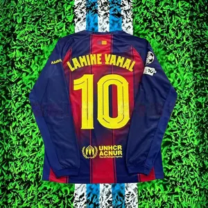 25-26 home red and blue Lamin Yamal No. 10 long-sleeved football jersey