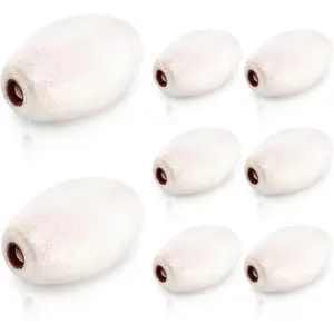 8 Pack Oval Water Float, 5.5" x 3.5" Deep Water Fishing Float, White Rope Marine Float, Fishing Marker Buoys for Trail Markers Dock Floats Swim Pool, (5/8" to 1" Hole)