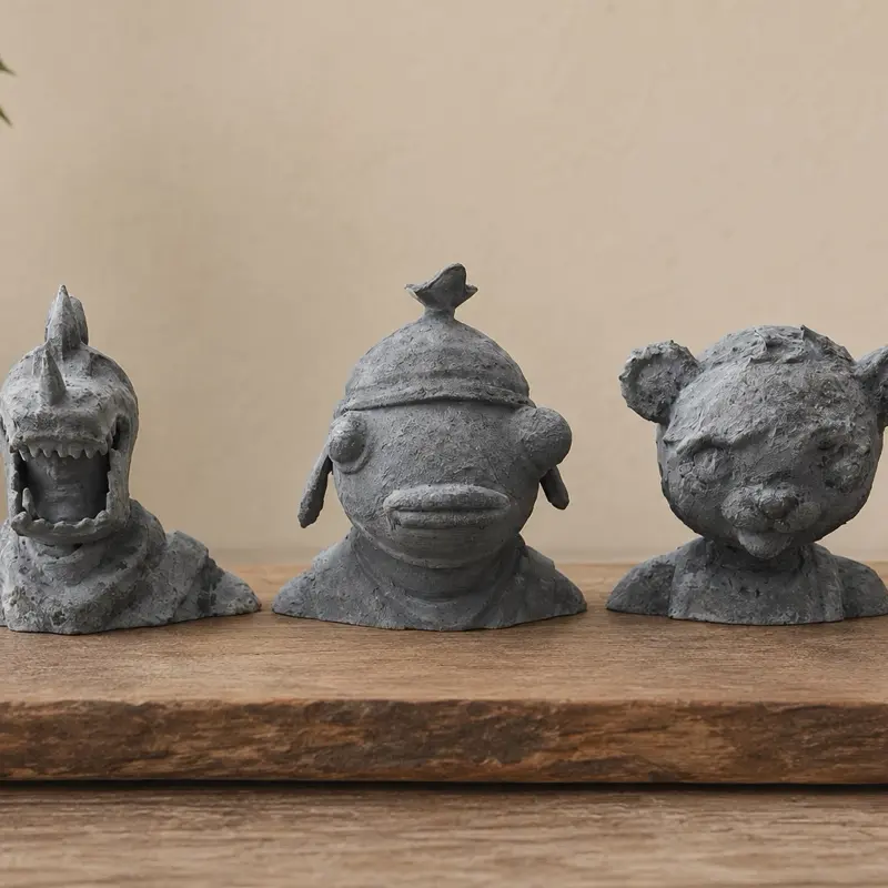 Handmade Battle Royale Character Busts | Hand-Painted Stone-Style Decor | Gamer Collectible Statues