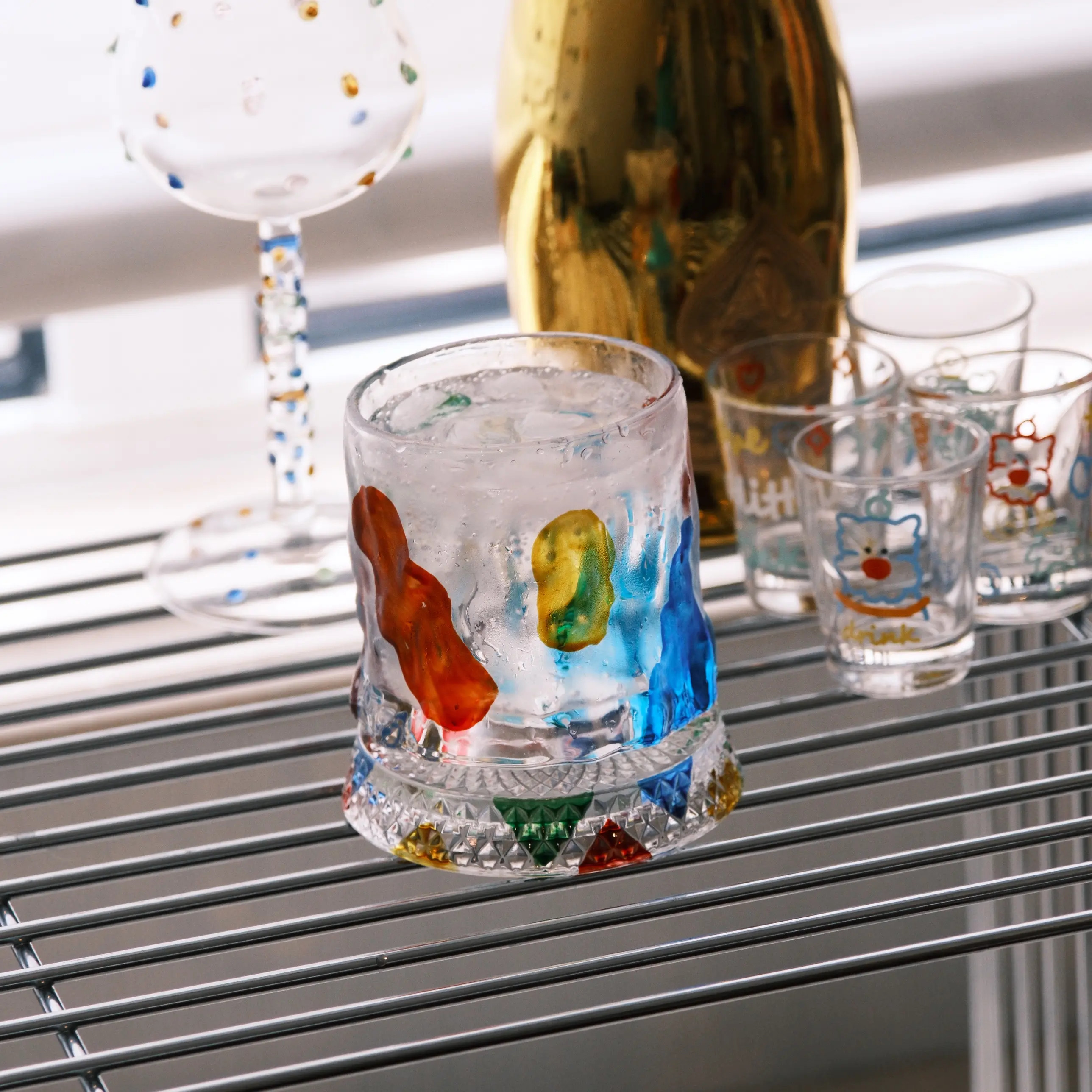 whisky tasting glass Drinkware luxury tiktok shop rotating relief whiskey minimal crystal tumbler