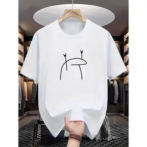 Men'S Casual Short Sleeve T-Shirt with Flork Design - Regular Fit, Slight Stretch Fabric, Round Neck, Comfortable Summer Tee for Casual Attire, Comfortable Clothing | Playful Graphic Tee | Stretch Fabric Shirt