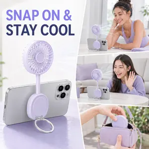 2026 Magnetic Mini Fan, USB Rechargeable 900mAh Foldable Cooling Fan, 3-Speed Quiet Portable Desktop Fan for Office, Study & Travel