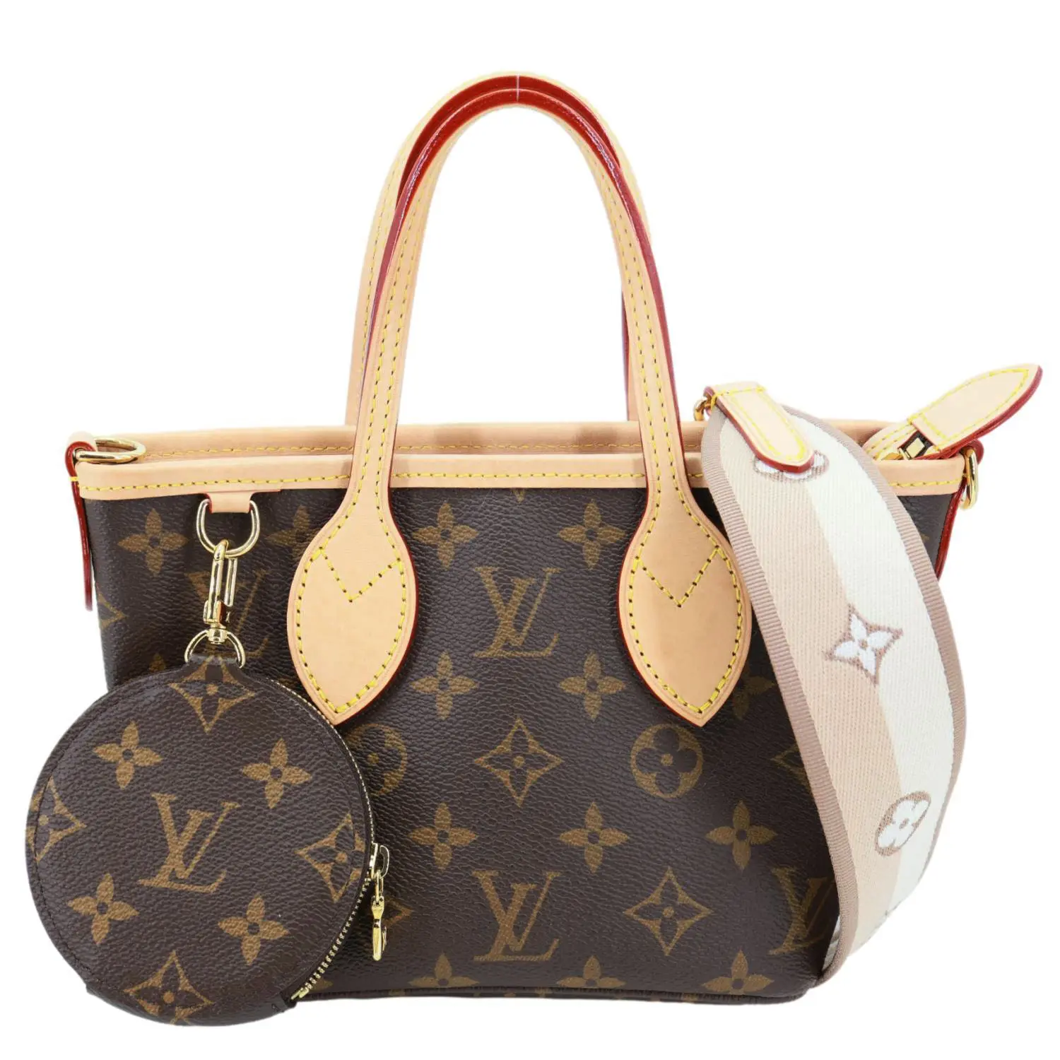 Pre-owned Louis Vuitton Canvas Shoulder Bags Neverfull BB Monogram Tote Shoulder Bag Brown