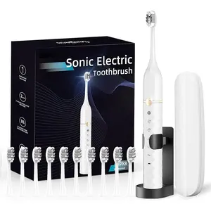 Electric Toothbrush Set, Equipped with 10 Brush Heads and Travel case, IPX8 Waterproof, 2-Minute Timer, 42000 high-Frequency Vibrations, 5 Modes, The First Choice for Gift Giving