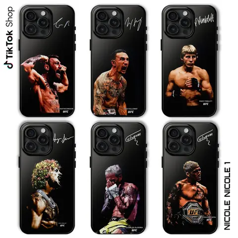 Custom TPU UFC Fighters Collection Signature Cellphone Case - Protective Cover, Shock-Absorbing Layers, Wireless Ready, Durable Shell, Impact Resistance, Compatible with iPhone 11-17 Pro Max/Plus & Samsung Galaxy S23-25