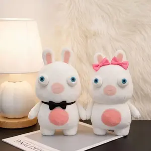 Funny Chibi Crazy Bunny Plush Doll, Cute Buck-Tooth Rabbit Stuffed Toy, Gift for Boyfriend & Girlfriend