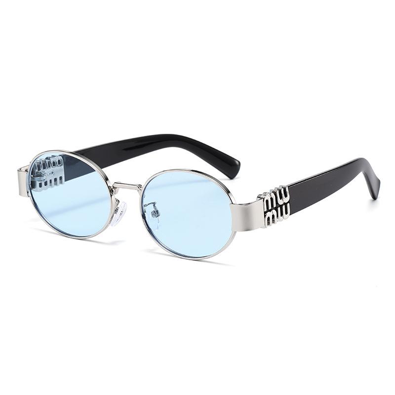 2026 Trendy European & American Round Sunglasses - Women’s Metal Logo Detail Shades with UV Protection (Retro Streetwear Pick)