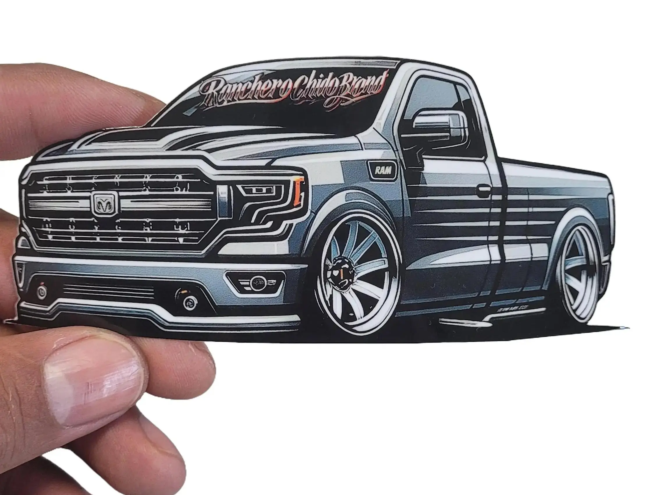 Ranchero Chido Dodge Ram Tumbado style Waterproof Sticker