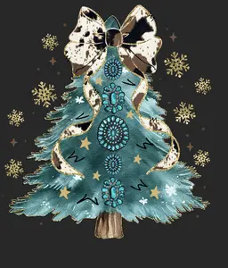Premade Turquoise Christmas Gangsheet | DTF transfers | Ready to press | Direct to film Transfer | Quick shipping| Premade gang sheet