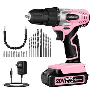 AVID POWER 20V MAX Lithium lon Cordless Drill Set, Power Drill Kit with Battery and Charger, 3/8-Inch Keyless Chuck, Variable Speed, 16 Position and 22pcs Bits