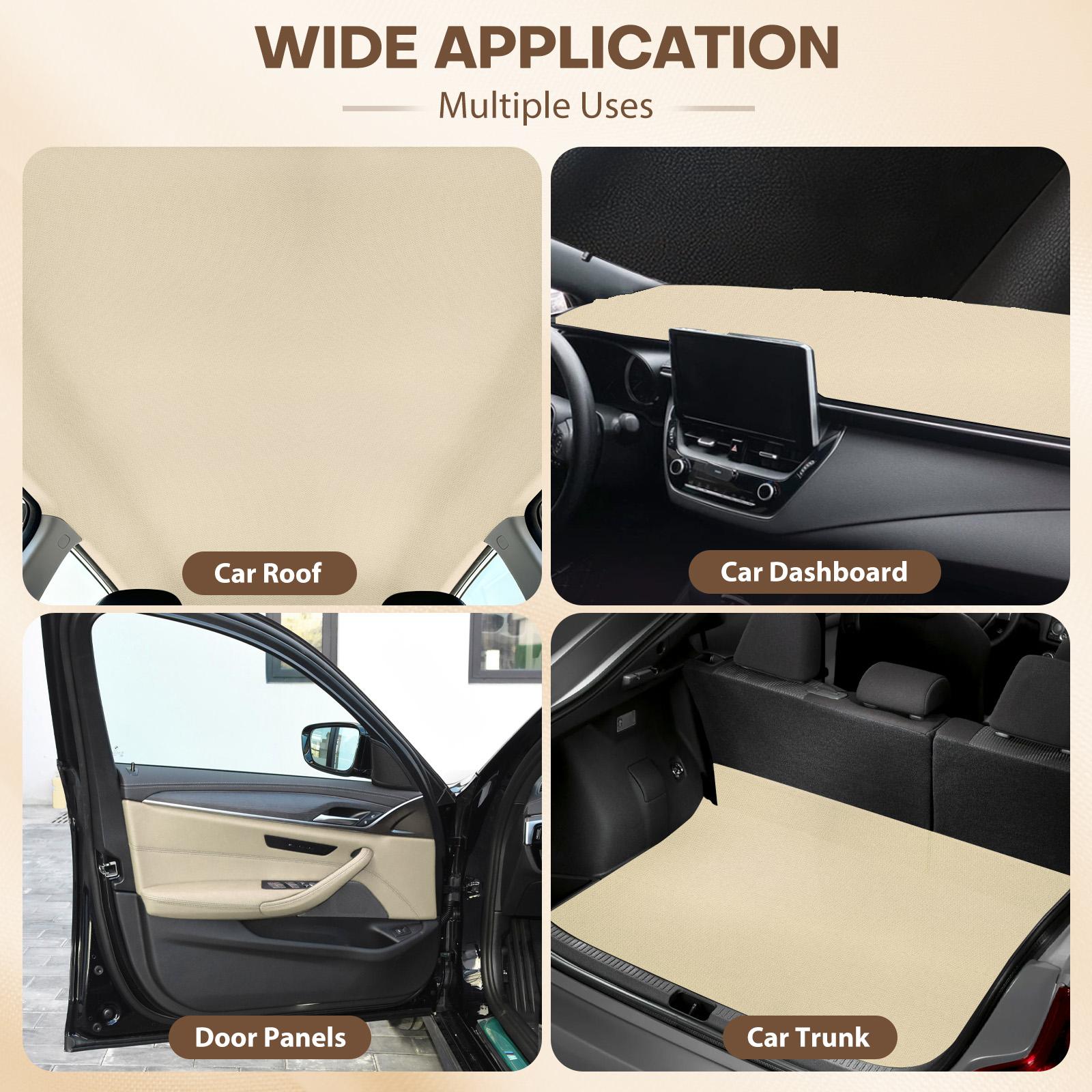 Auto Headliner Synthetic Leather Fabric Upholstery ceiling Suede Backing FABRIC Multi-color Upholstery Material – 60" Flat Knit, 1/8" (3mm)   with  Foam Backed, Sold by the Yard, for Auto Car Roof Dashboard Door Panels Trunk Repair